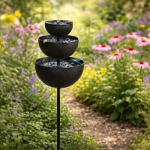 Regenfänger Gartenstecker Pulverbeschichtet Insektentränke Metall Gartendeko Beetstecker Topfstecker 100cm - Kopie